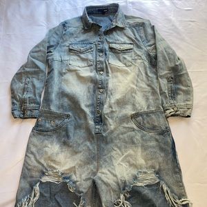 Fashion Nova Denim Romper